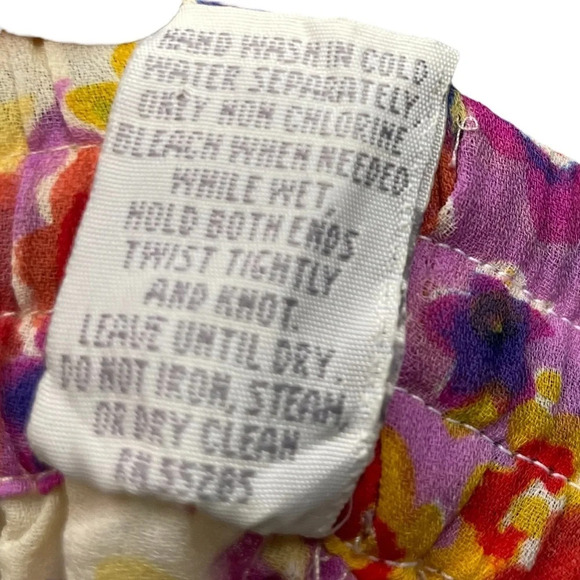 Compagnie Internationale Express Vintage Floral Crinkle Mini Skirt Size Large - Picture 4 of 5